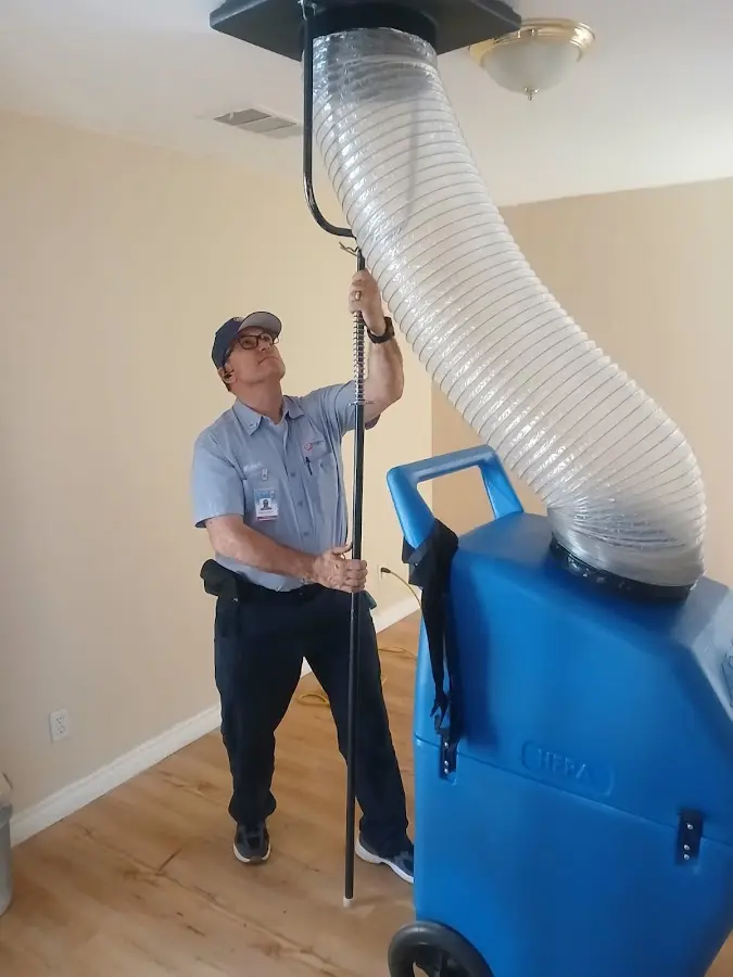 HVAC Installation technician using HEPA equipment in Rincon