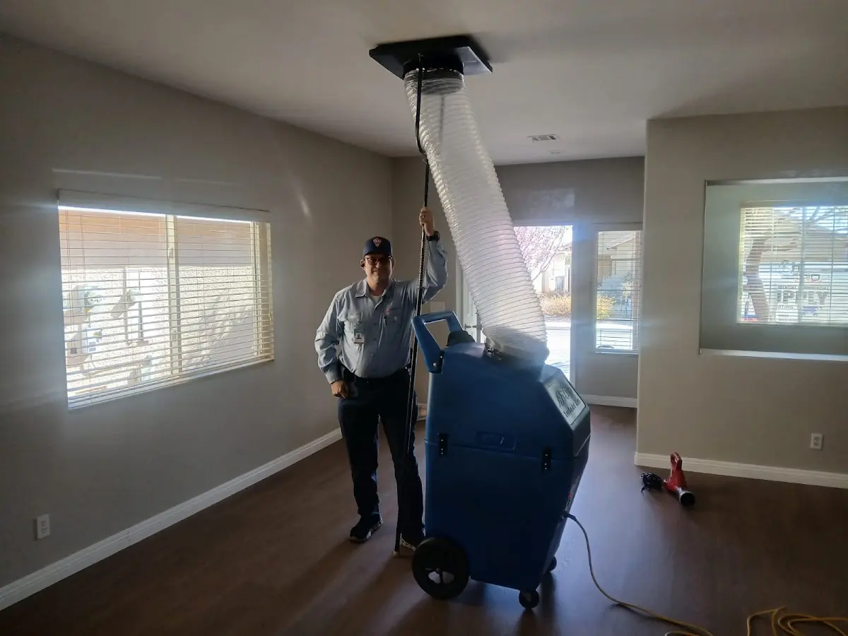 Professional Dryer Vent Cleaning work inside a Rincon home